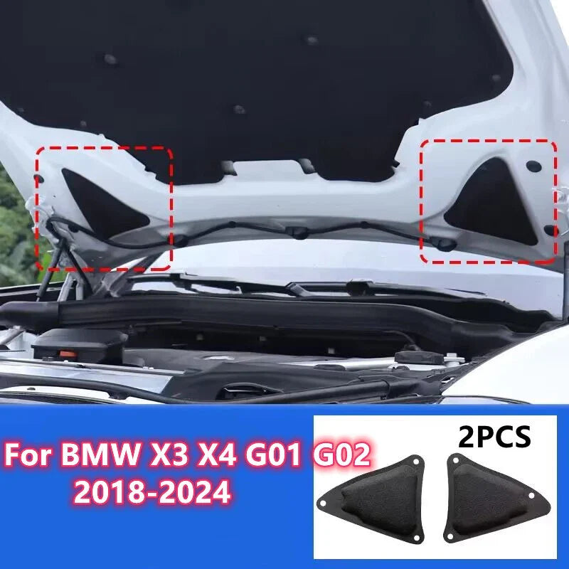BMW X3 X4 Cotton Hood Engine Insulation Triangle Trim Pad / 2x / (2018–2024)