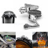 Harley Chopper Bobber Chrome Skull Headlight Ornament 7"