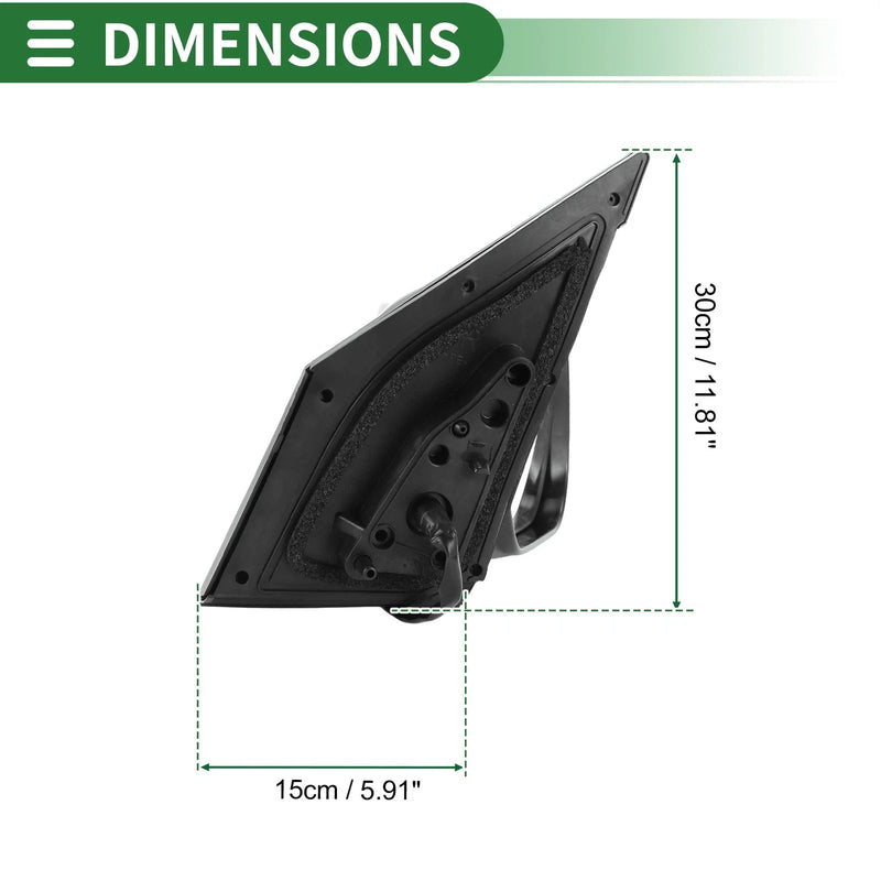 Toyota RAV4 Right Side Door Mirror Manual Folding Gloss Black (2009-2012)
