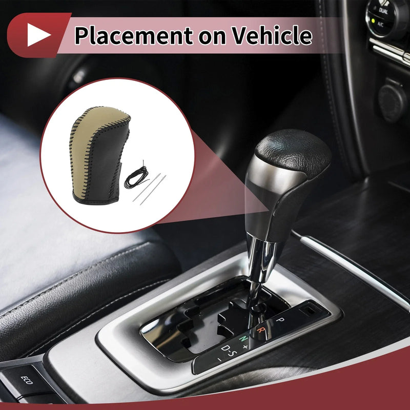 Honda Inspire (2023) - Beige Faux Leather Car Gear Shift Knob Cover