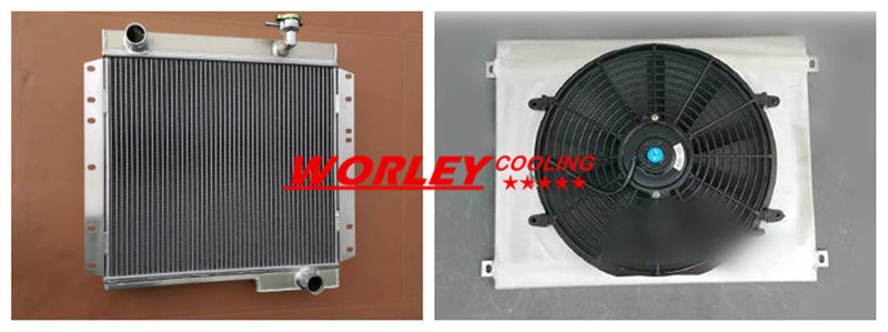 Toyota Land Cruiser FJ40 FJ45 3 Row Aluminum Radiator + Shroud (1960-1984)