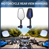 Motorcycle Pair Rear View Mirrors Bar End Side Mount Plastic Aluminum