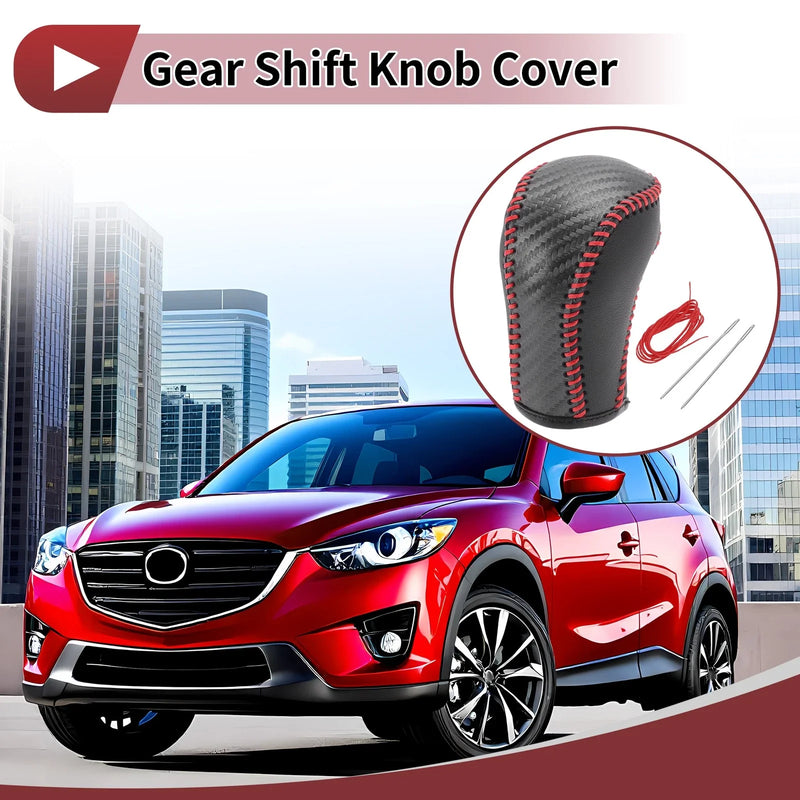 Mazda CX-5 Red Faux Leather Gear Shift Knob Cover (2012-2023)