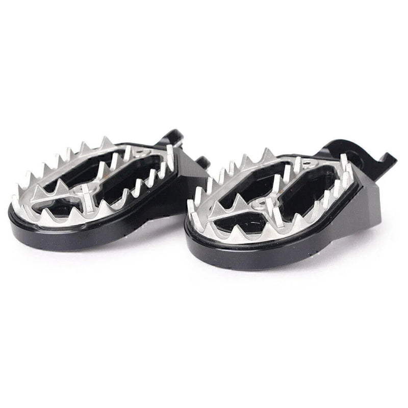 Kawasaki KX250 KX450 Black Shark Teeth Racing Foot Pegs (2008-2015)
