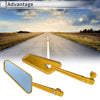 M8/M10 Motorcycle Rear View Mirrors Prismatic Gold Tone Aluminum Alloy