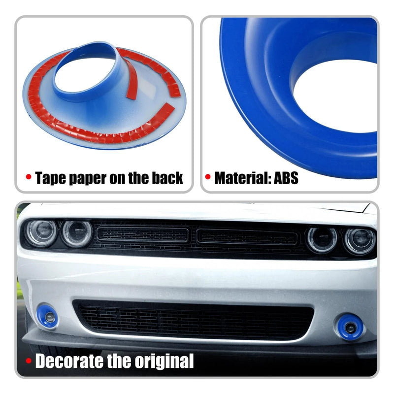 Dodge Challenger (2015-2020) Blue 2 x Car ABS Front Fog Light Covers Trim