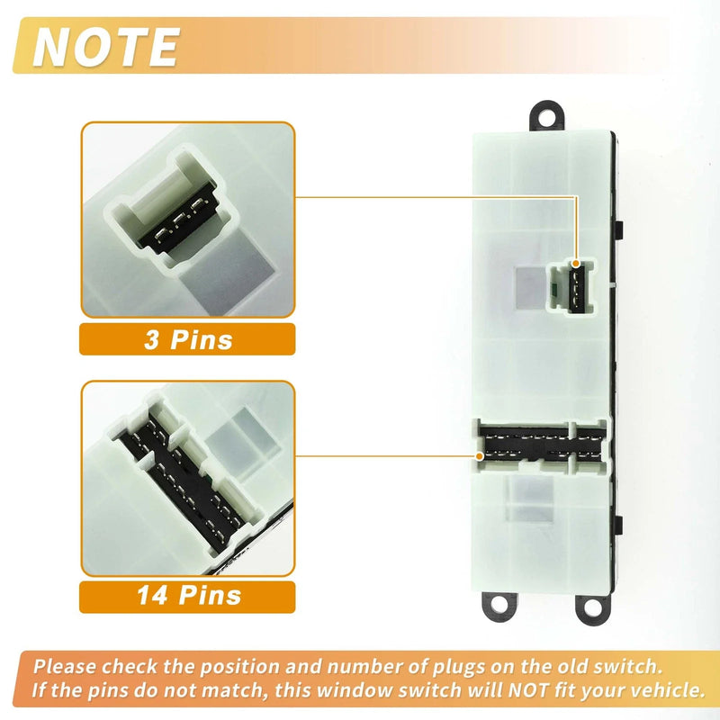 Nissan Pathfinder, Navara, Qashqai Front Right Power Window Switch (2005-2019)