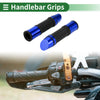 Motorcycle 7/8" 22mm Hand Grips Cover Aluminum Alloy Black Blue