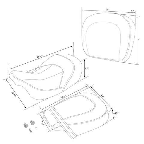 Harley Touring CVO Road Glide Driver & Passenger Seat Backrest (2009-2023)