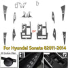 22pcs / Matte Carbon Fiber Interior Stickers Trim Decals / Hyundai Sonata (2011–2014)
