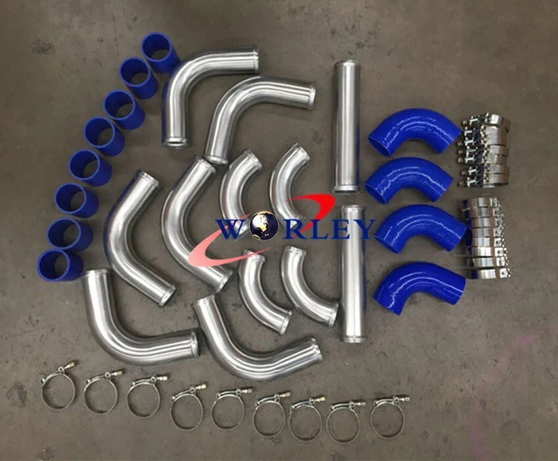 Cars 2" Aluminum Universal Intercooler Turbo Piping Hose T-Clamp Kit