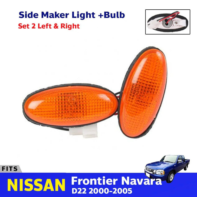 Side Marker Light Lamp LH+RH Fits Nissan Frontier Navara D22 Truck 2000-05 D06