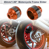 2 x 14mm Aluminum Alloy Carbon Fiber Motorcycle Slider Frame Orange