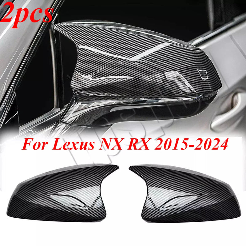 Lexus NX RX 1 Pair Carbon Fiber Side Mirror Cap Cover Trim (2015–2024)