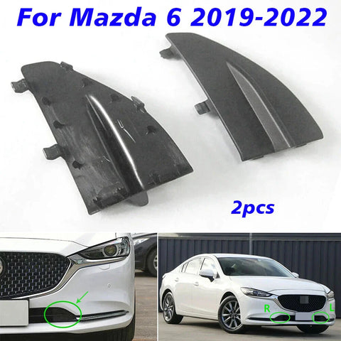 Mazda 6 Pair Lower Front Bumper Tow Hook Eye Covers Grille Caps (2019–2022)