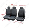 Car - Grey Polyester & Leather 5mm Foam Laminate Front Seat Covers (N/A)