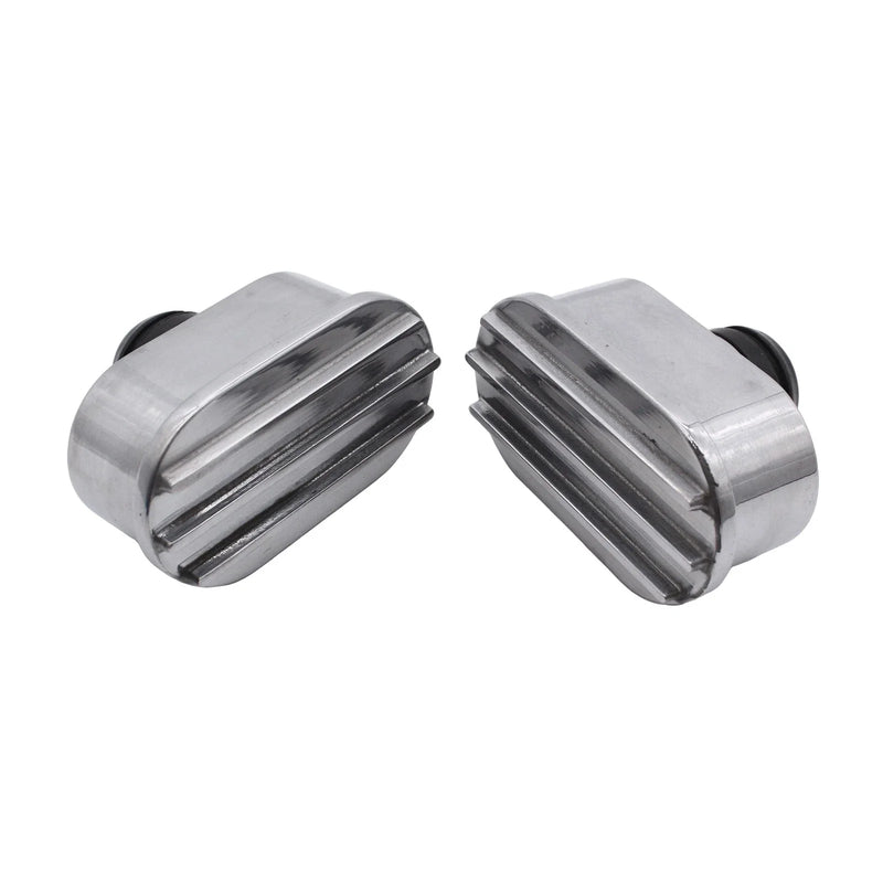 Valve Cover Polished Aluminum Finned Oval Air PCV Breather Combo