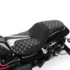Harley Dyna Super Wide Glide Driver Passenger Seat Black White (2006 - 2017)