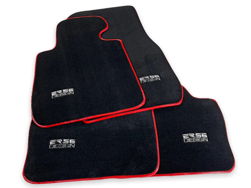 BMW 7 Series F02 Premium Black Red Floor Mats (2010-2015)