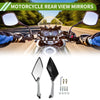 Motorcycle M8/M10 Rear View Mirrors Prismatic Silver Tone Black Plastic