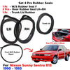 Weatherstrip Rubber Seal Set 4 Fits Nissan Sentra Sunny B13 2D Sedan 1990-93 D05