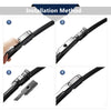 Ford Fiesta 3 x Car Front Rear Windscreen Wiper Blades Set (2008-2016)