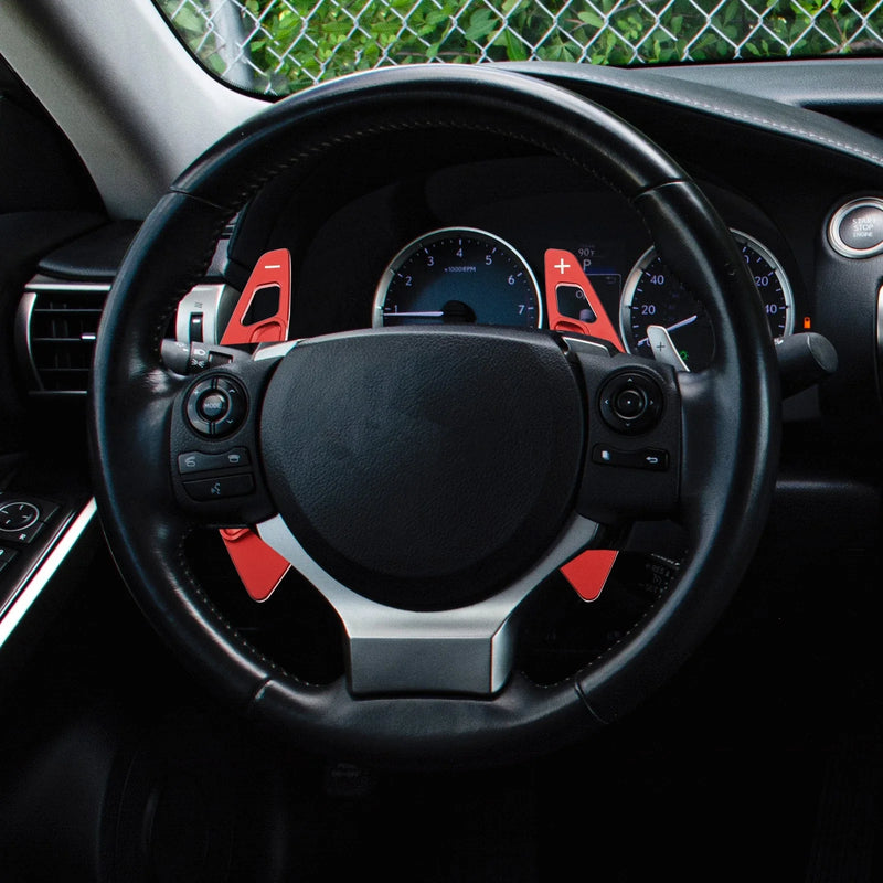 Lexus IS350 IS250 IS300 Red Steering Wheel Paddle Shifter Extensions (2013-)