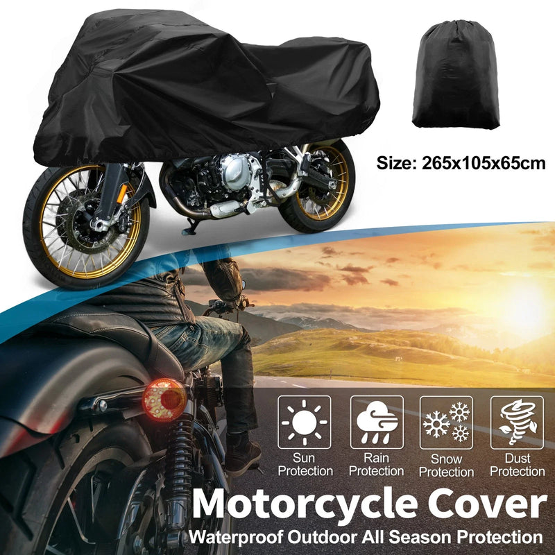 Motorcycle Cover Waterproof Half Cover 420D PU Black 104.33x41.34x25.59