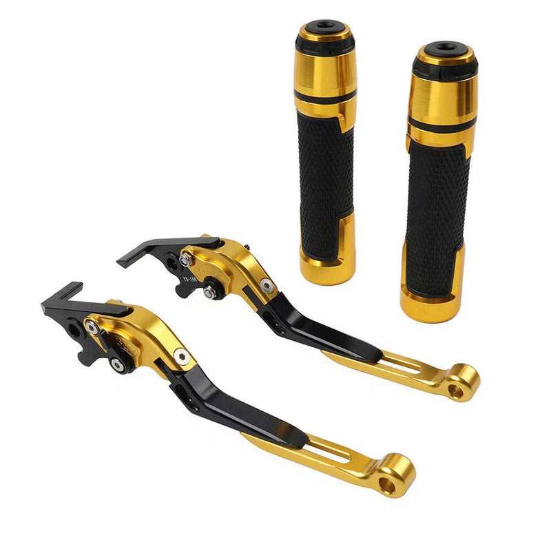 Suzuki GSXR600 GSXR1000 Gold Extendable Brake Clutch Lever Grip Set
