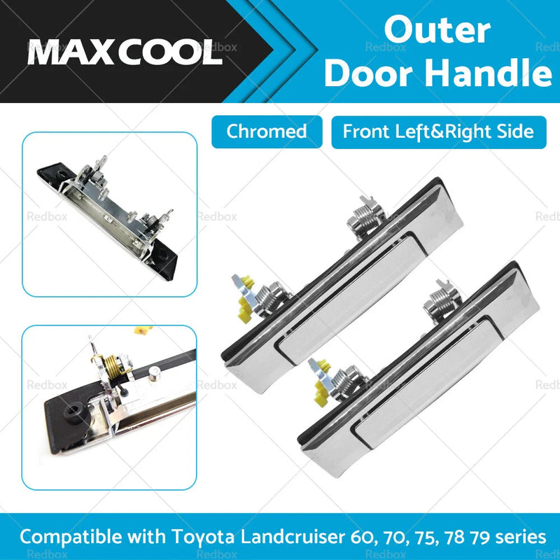 Toyota Landcruiser 60 70 75 78 79 80 Chrome Door Handles Pair (1980-2007)