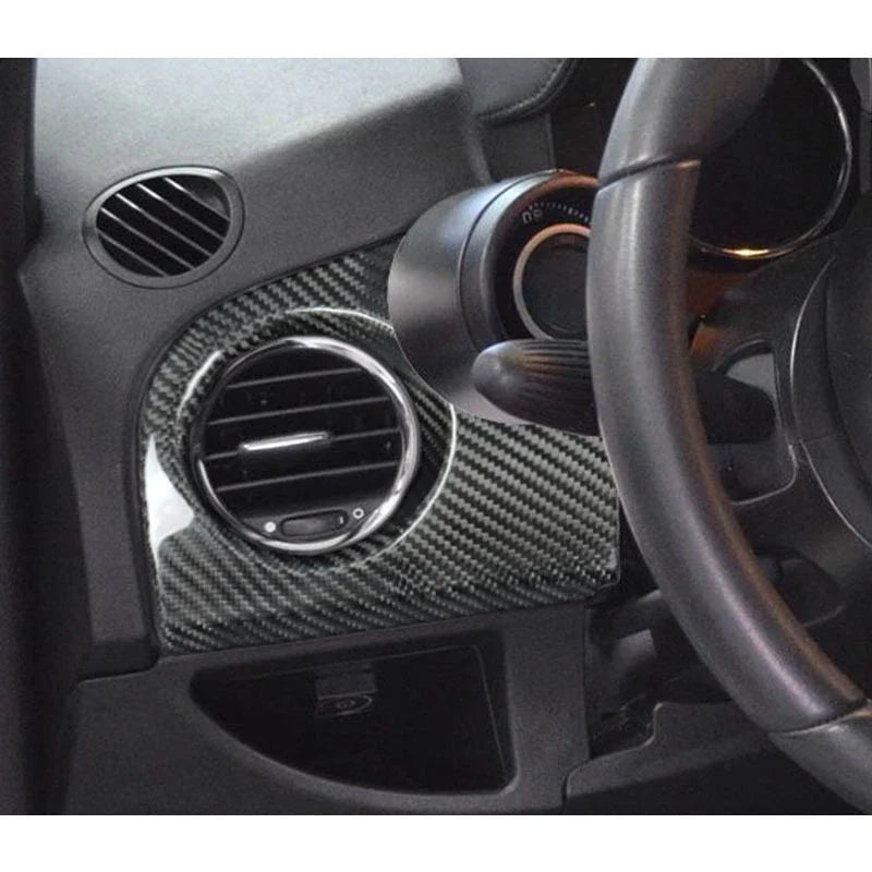 Fiat 500 2016-2023 2pc Dry Carbon Fiber Dashboard Panel Cover Trim Set