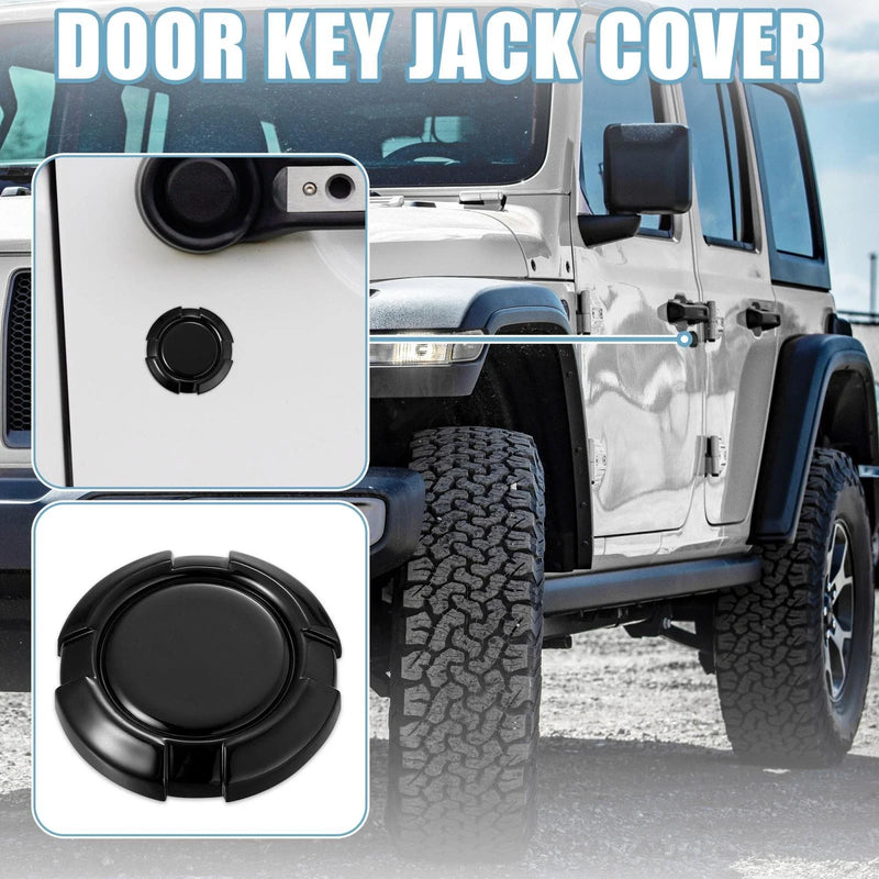 Jeep Wrangler JL JLU (2018-2022) - Glossy Black 3 x Car Door Key Jack Cover
