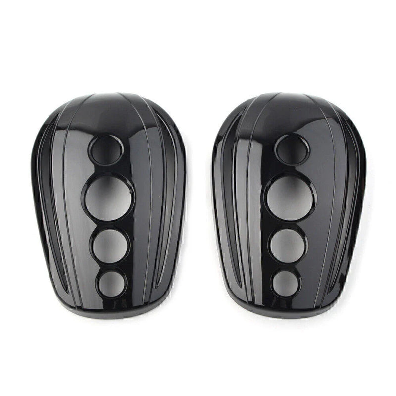 Harley Dyna, Street Glide, Softail, Sportster Black Oval Rearview Mirror Covers
