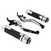 BMW F800R Silver Extendable Brake Clutch Lever Grip Set (2009-2018)