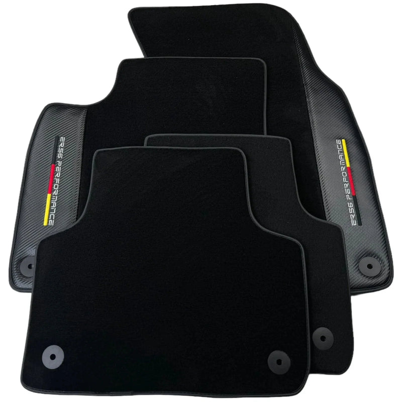 Audi A5 Coupe (2007-2016) with Carbon Fiber - 2 x Mats Black Floor Mats