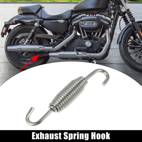 Motorcycles Exhaust Pipe Spring Hook 65mm 2.56" Stainless Steel Silver Tone
