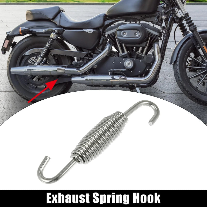 Motorcycles Exhaust Pipe Spring Hook 65mm 2.56" Stainless Steel Silver Tone
