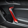 Subaru BRZ 86 Scion FR-S Red Carbon Fiber Inner Door Handle Trim (12-19)