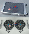 Lotus Europa Coupe 3 Row Aluminum Radiator + Fans (1966-1976)