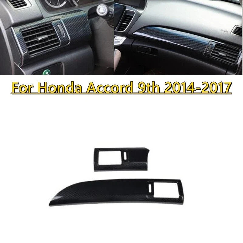 Honda Accord Carbon Fiber Style Central Console Panel Cover (2014–2017)