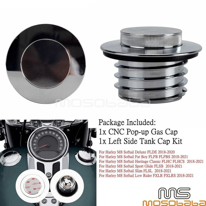 Harley Fat Boy Sport Glide Deluxe Low Rider Fuel Gas Tank Cap (2018-2021)