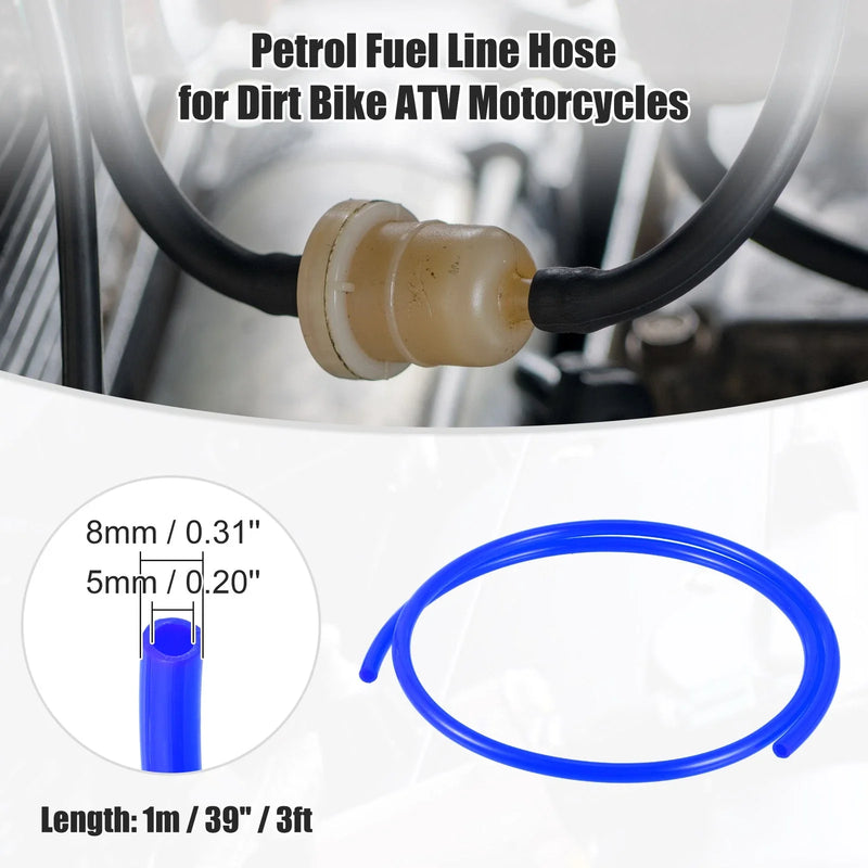 Motorcycle Dirt Bike Fuel Vent Line Hose 0.31'' x 3ft Blue