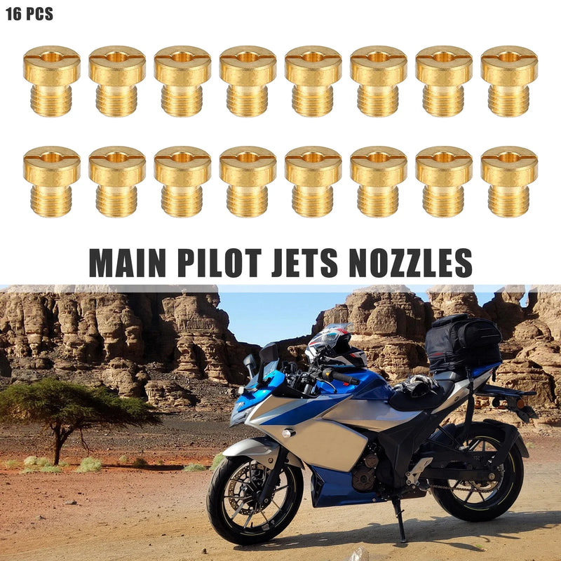 Motorcycle 16pcs Main Jets Nozzles M6x0.8