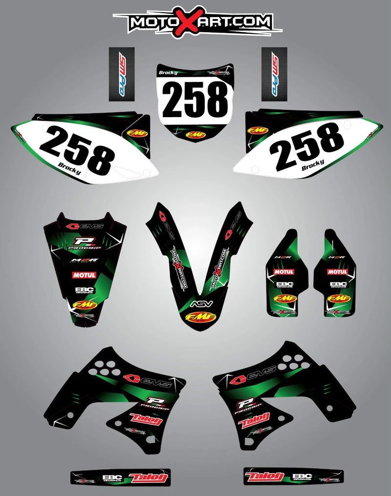 Kawasaki KXF 250 (2009-2012) - BARBED STYLE Stickers Full Custom Graphic Kit