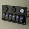Universal Car 6 Gang Waterproof Circuit Breaker Toggle Rocker Switch Panel