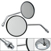 Honda Suzuki Kawasaki Chrome Round Motorcycle Rearview Mirrors M10