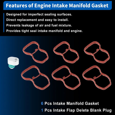 BMW Intake Manifold Gasket w/ Flap Delete Plug