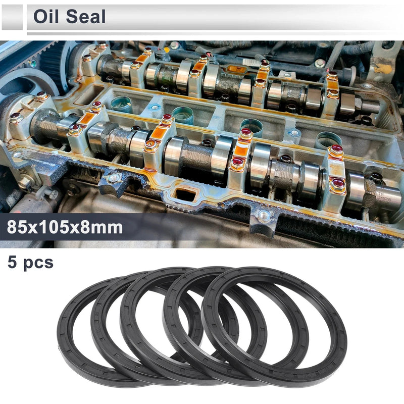 Oil Seal Rotary Shaft Seal Nitrile Rubber 85x105x8mm Black 5 Pcs