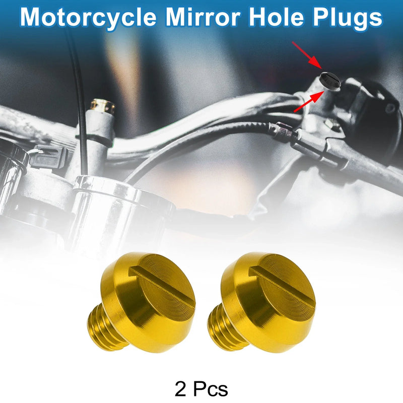 Motorcycle Mirrors Left Hand M8x1.25 Mirror Hole Plugs