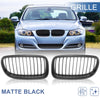BMW E90 E91 Pair Matte Black Front Grille Kidney (2009 - 2011)
